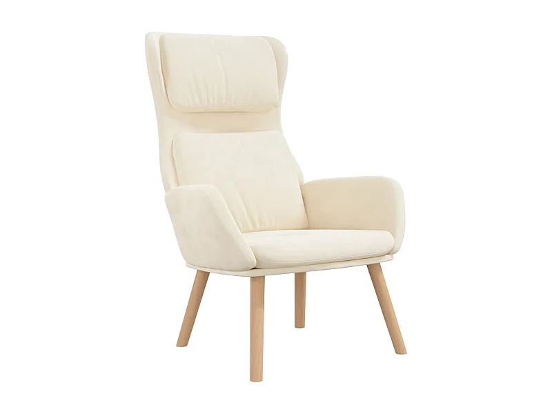 Sillón de relax | Silla de relax de terciopelo blanco crema SHL6185