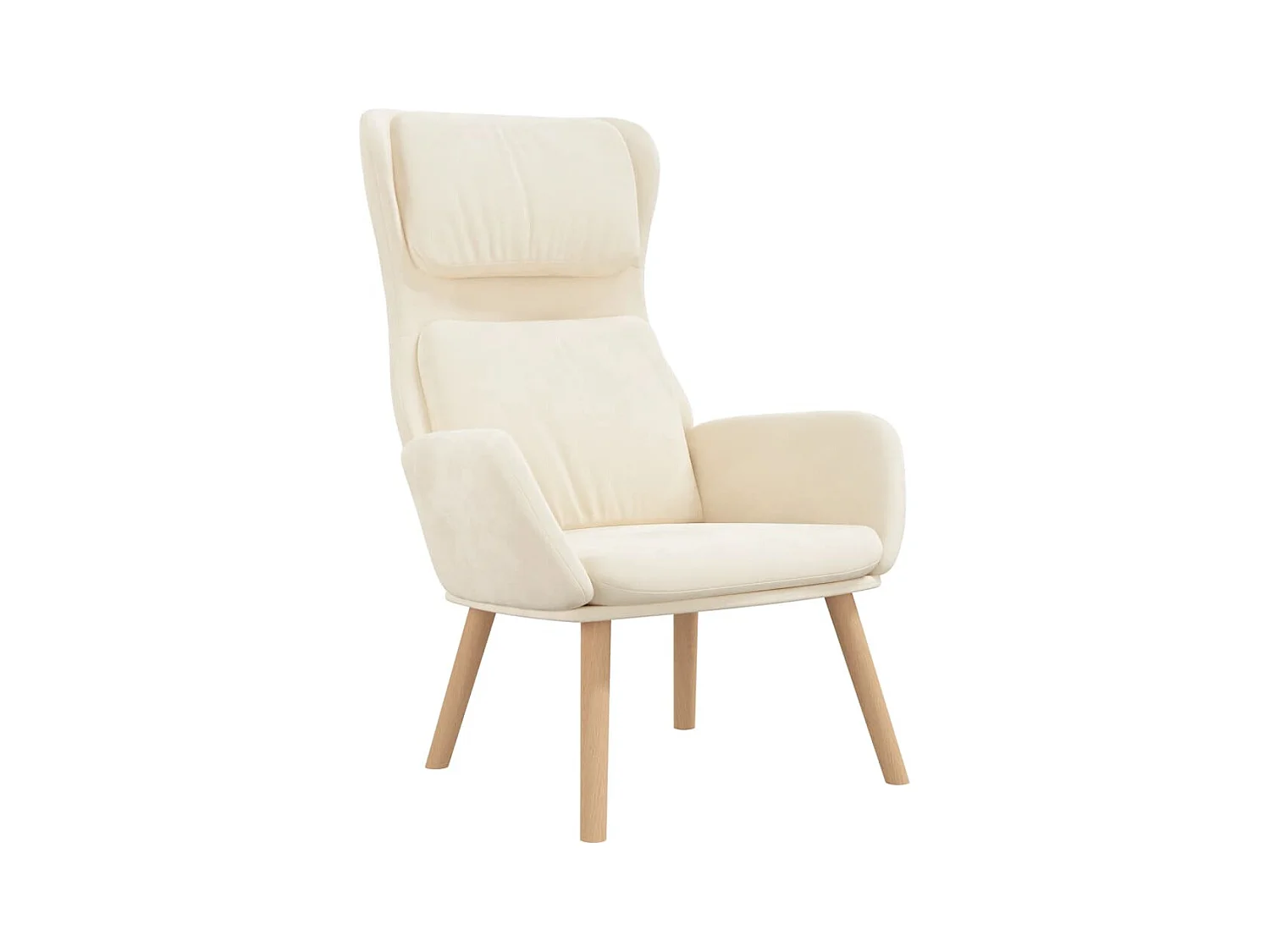 Sillón de relax | Silla de relax de terciopelo blanco crema SHL6185