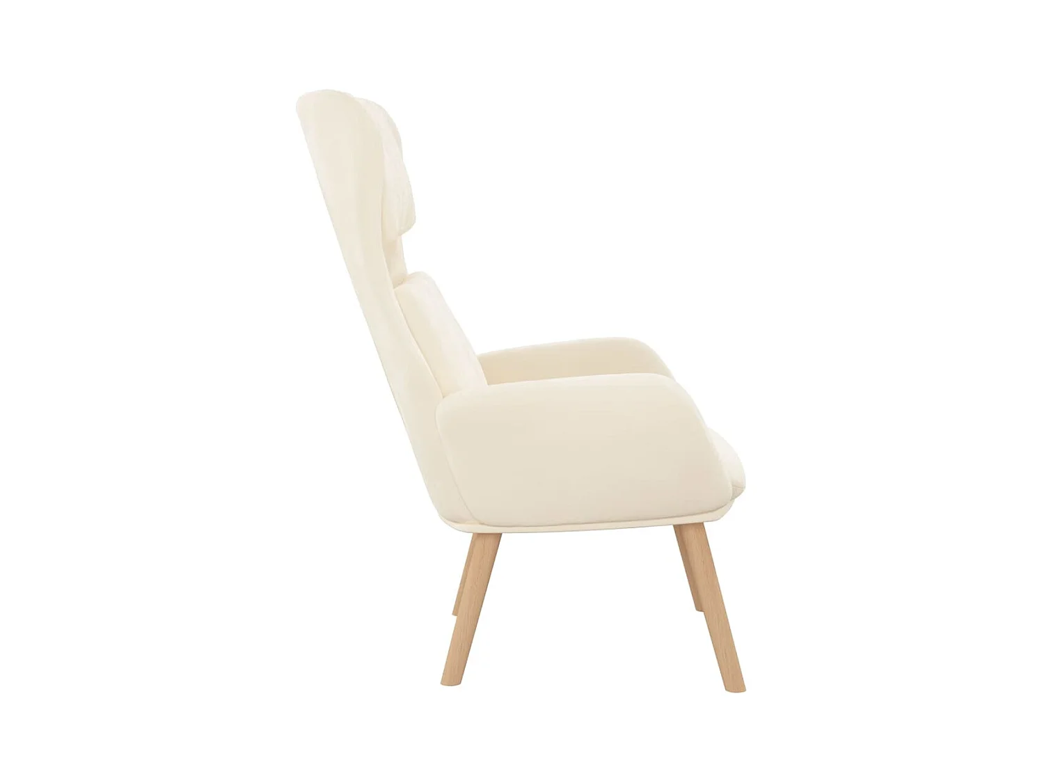 Sillón de relax | Silla de relax de terciopelo blanco crema SHL6185