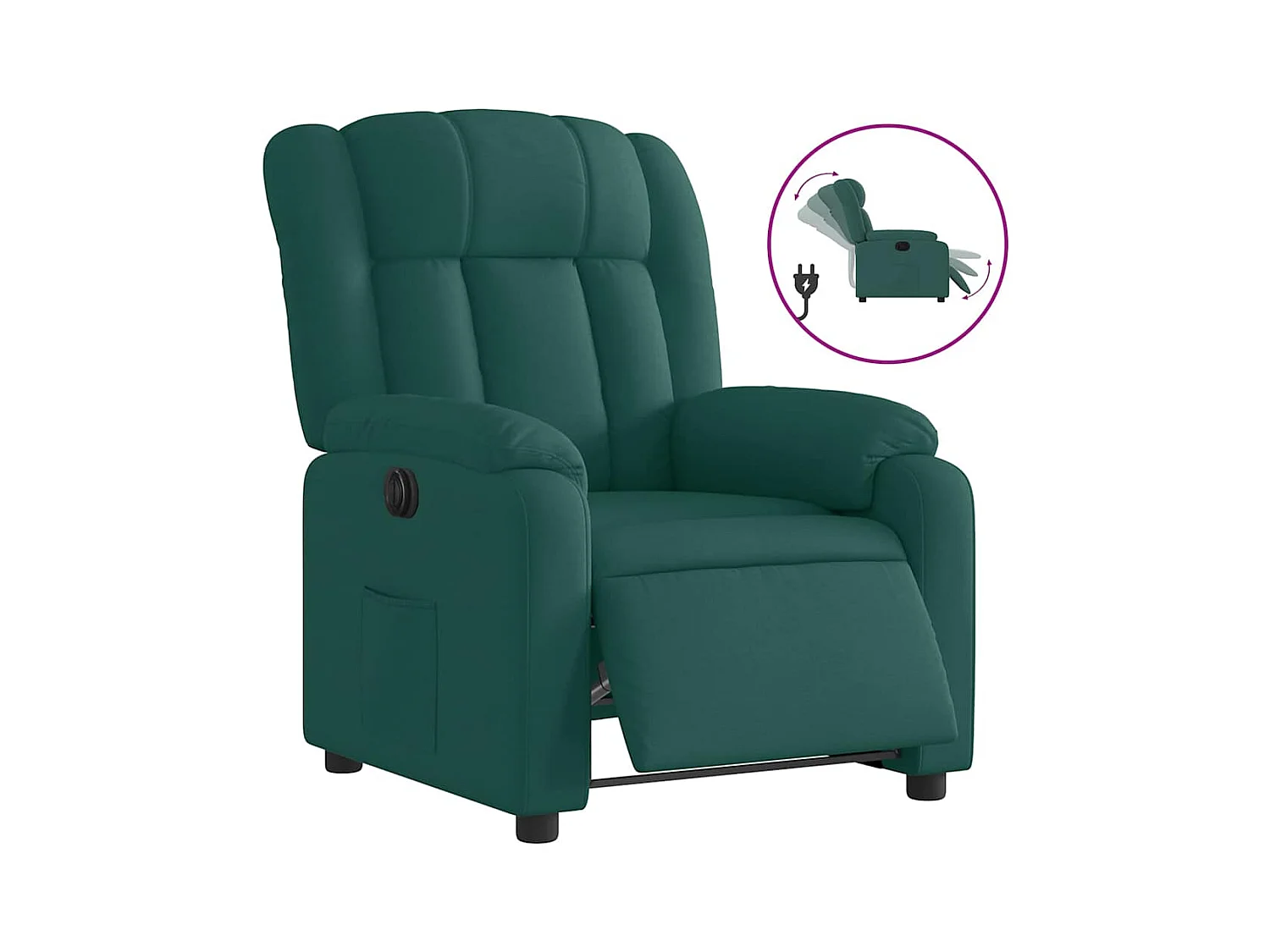 Fauteuil inclinable électrique-Chaise de relax-Fauteuil salon Vert foncé Tissu SHL5052