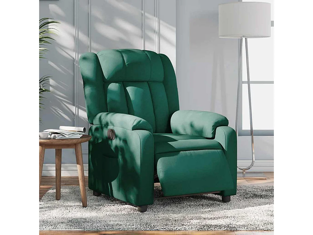 Fauteuil inclinable électrique-Chaise de relax-Fauteuil salon Vert foncé Tissu SHL5052