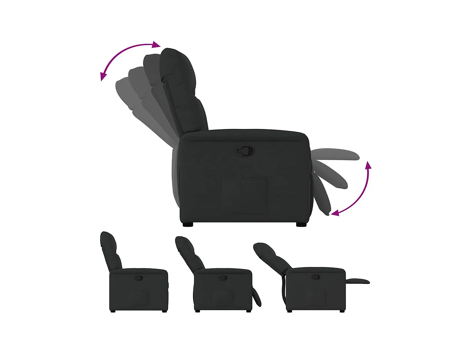 Poltrona Reclinável | Poltrona Confortável Relax tecido preto SHL938201