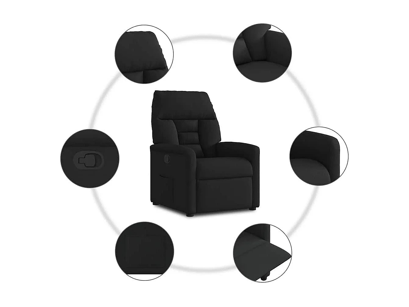 Poltrona Reclinável | Poltrona Confortável Relax tecido preto SHL938201