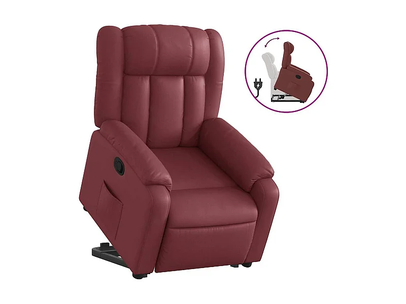 Fauteuil inclinable-Chaise de relax-Fauteuil salon Rouge bordeaux Similicuir SHL1477