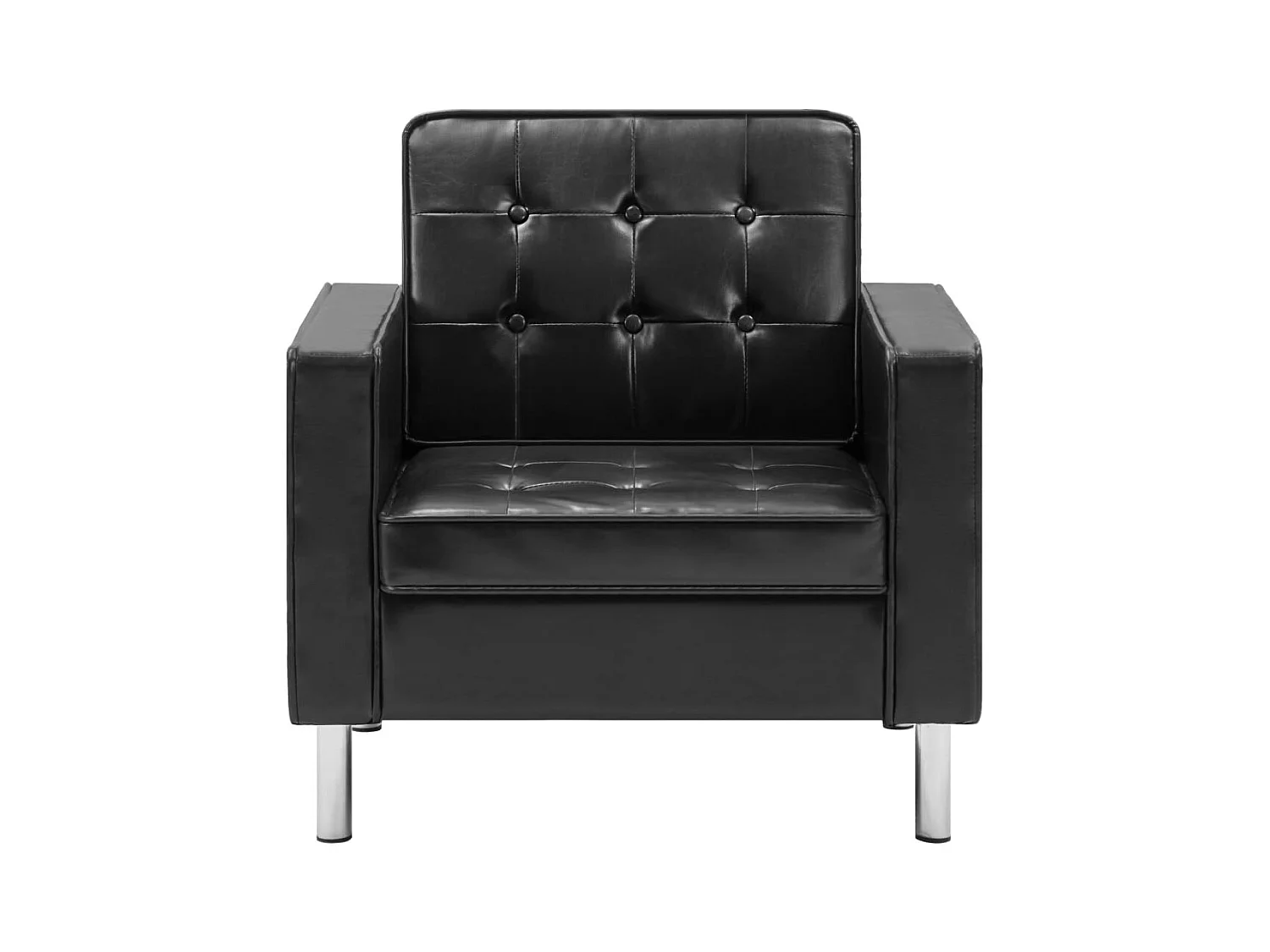 Poltrona preta 75x70x75 cm couro sintético SHL789203