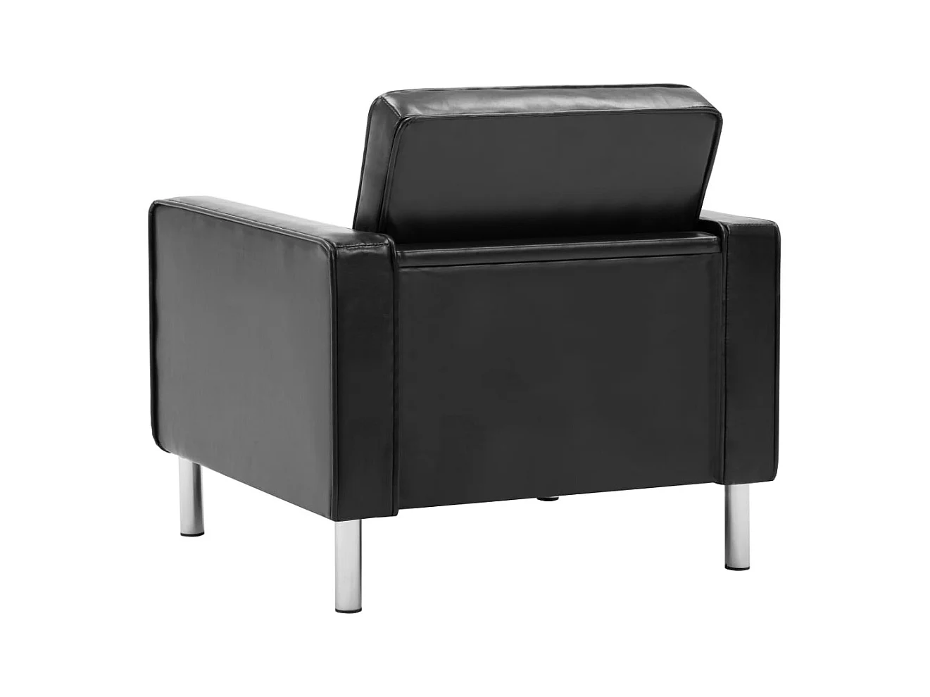 Poltrona preta 75x70x75 cm couro sintético SHL789203