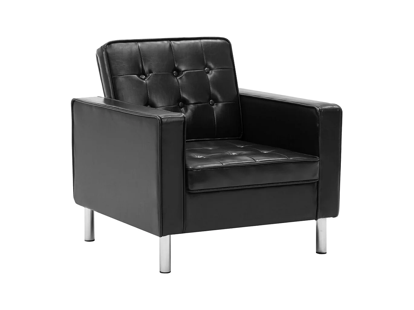 Sillón de salón | Silla negro 75x70x75 cm piel sintética SHL7713