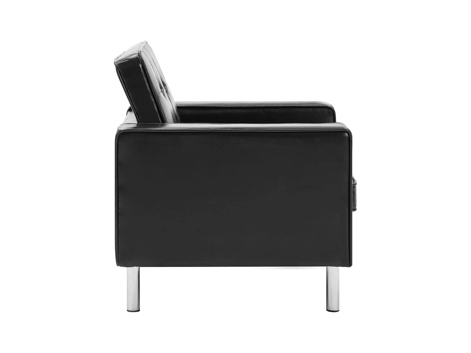 Sillón de salón | Silla negro 75x70x75 cm piel sintética SHL7713