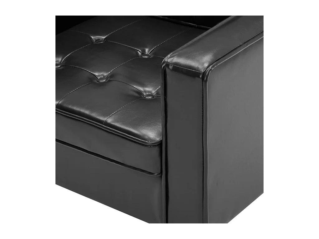 Sillón de salón | Silla negro 75x70x75 cm piel sintética SHL7713