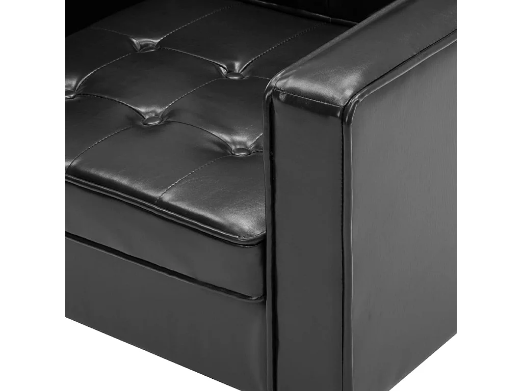 Fauteuil salon-Chaise d'appoint-Fauteuil Noir 75x70x75 cm Similicuir SHL1459