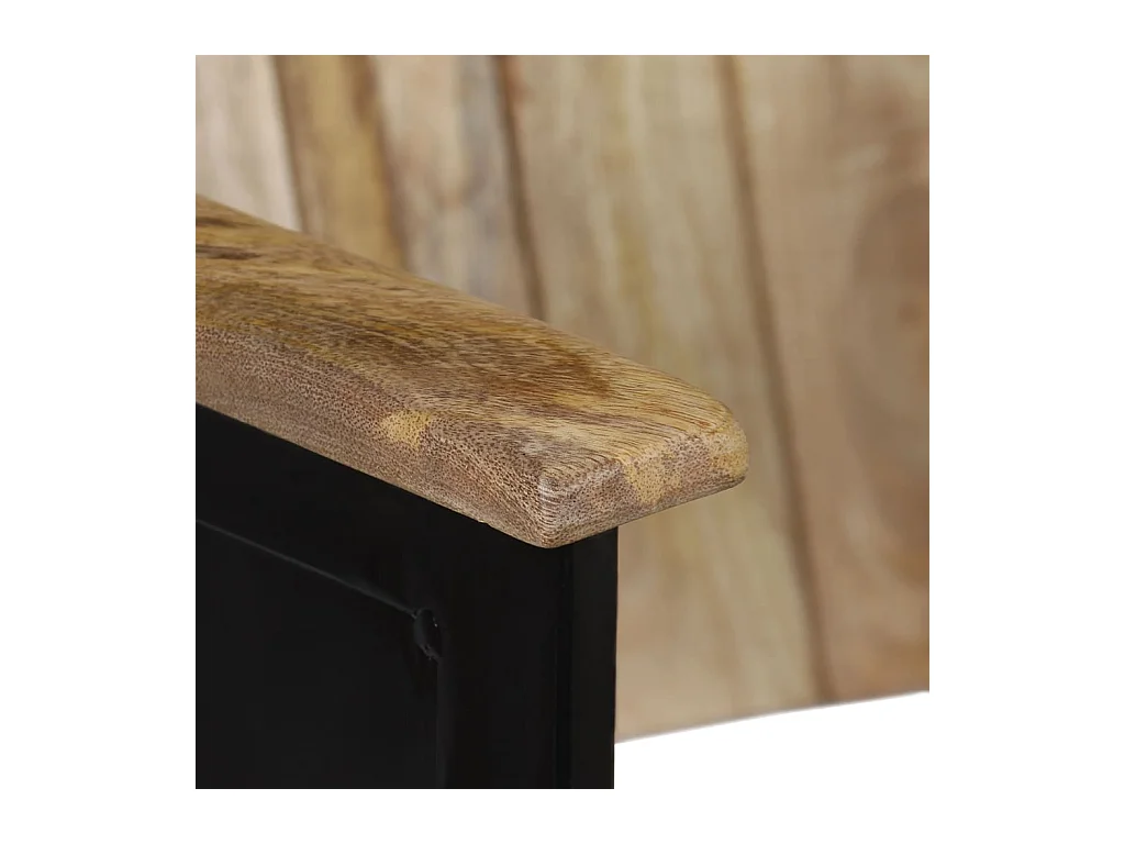 Banco de 2 plazas de madera maciza de mango y acero SHL7975