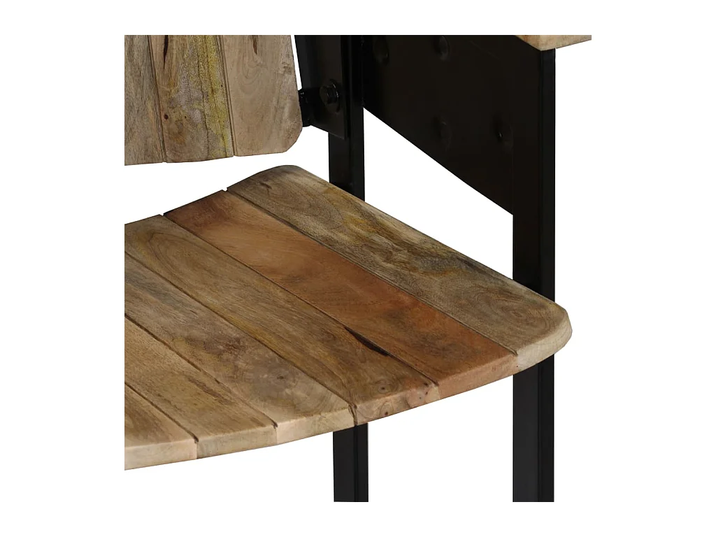 Banco de 2 plazas de madera maciza de mango y acero SHL7975