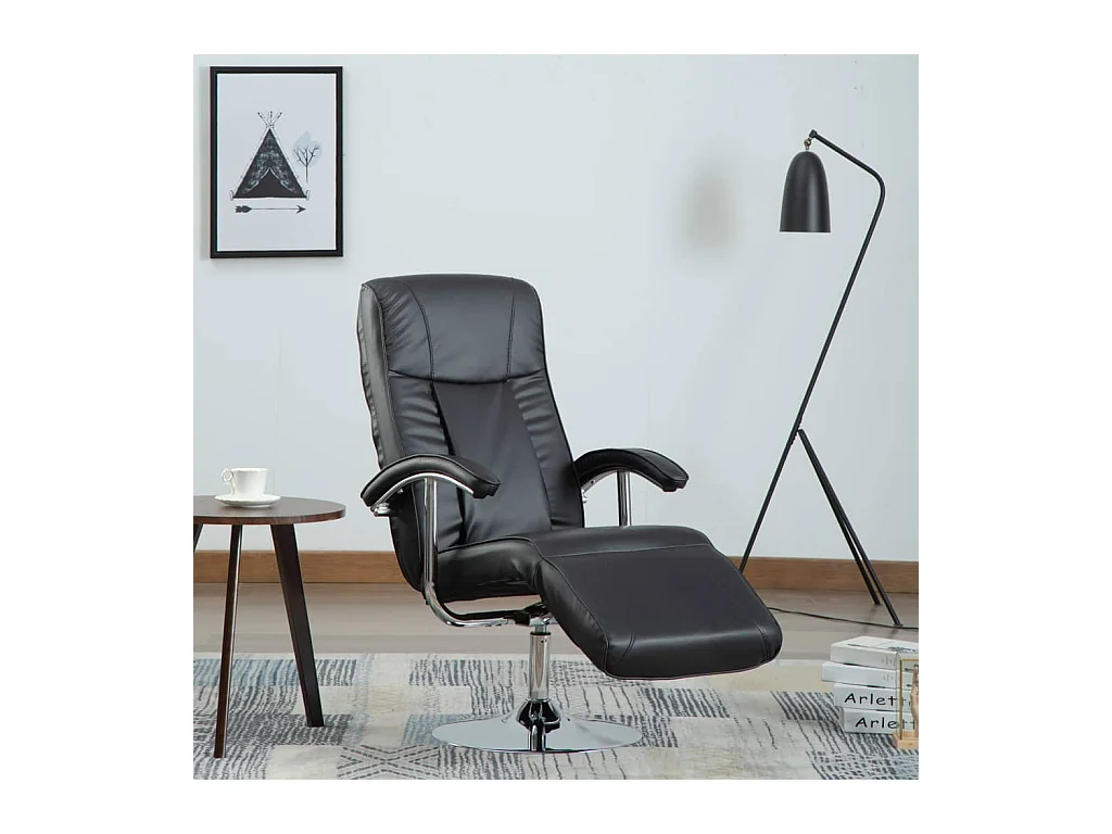 Sillón para la TV de cuero sintético negro SHL3944