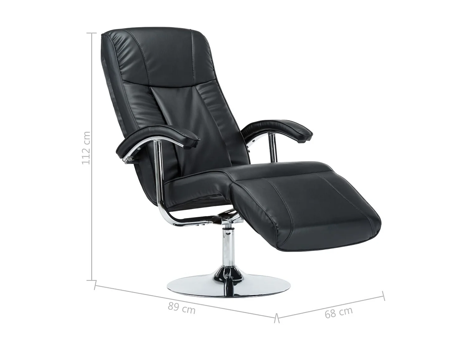 Sillón para la TV de cuero sintético negro SHL3944