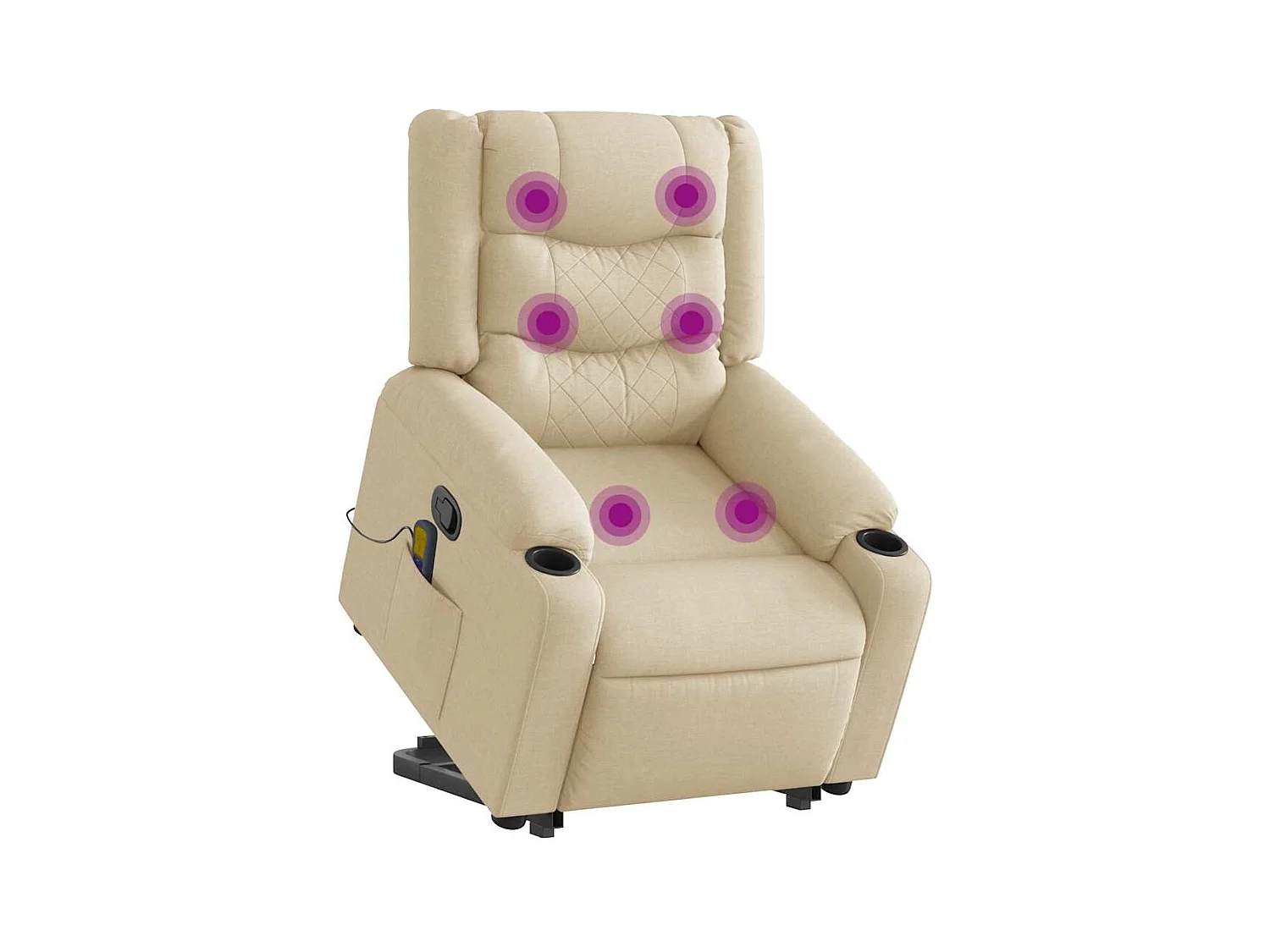 Silla de masaje reclinable de pie de tela color crema SHL4651