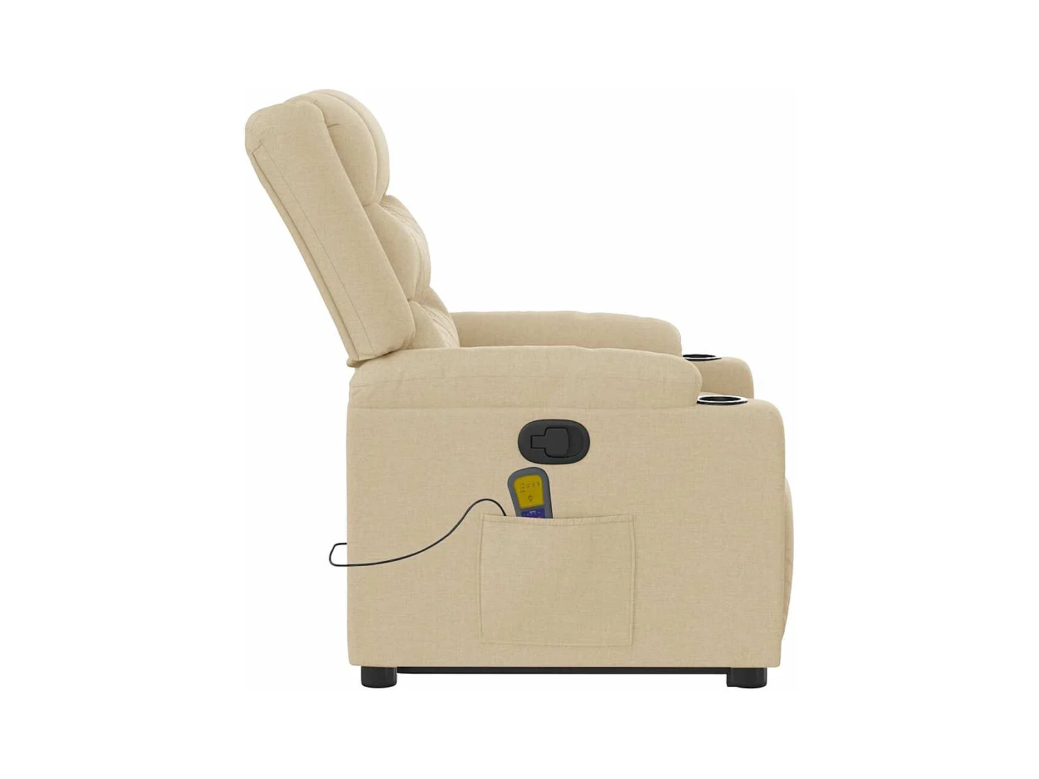 Silla de masaje reclinable de pie de tela color crema SHL4651