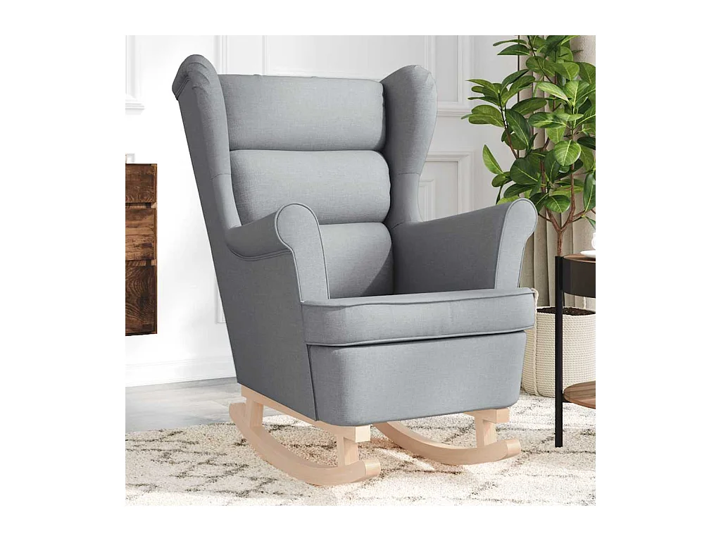 Silla de relax | Silla mecedora de tela gris claro 74x90x102 cm SHL5090