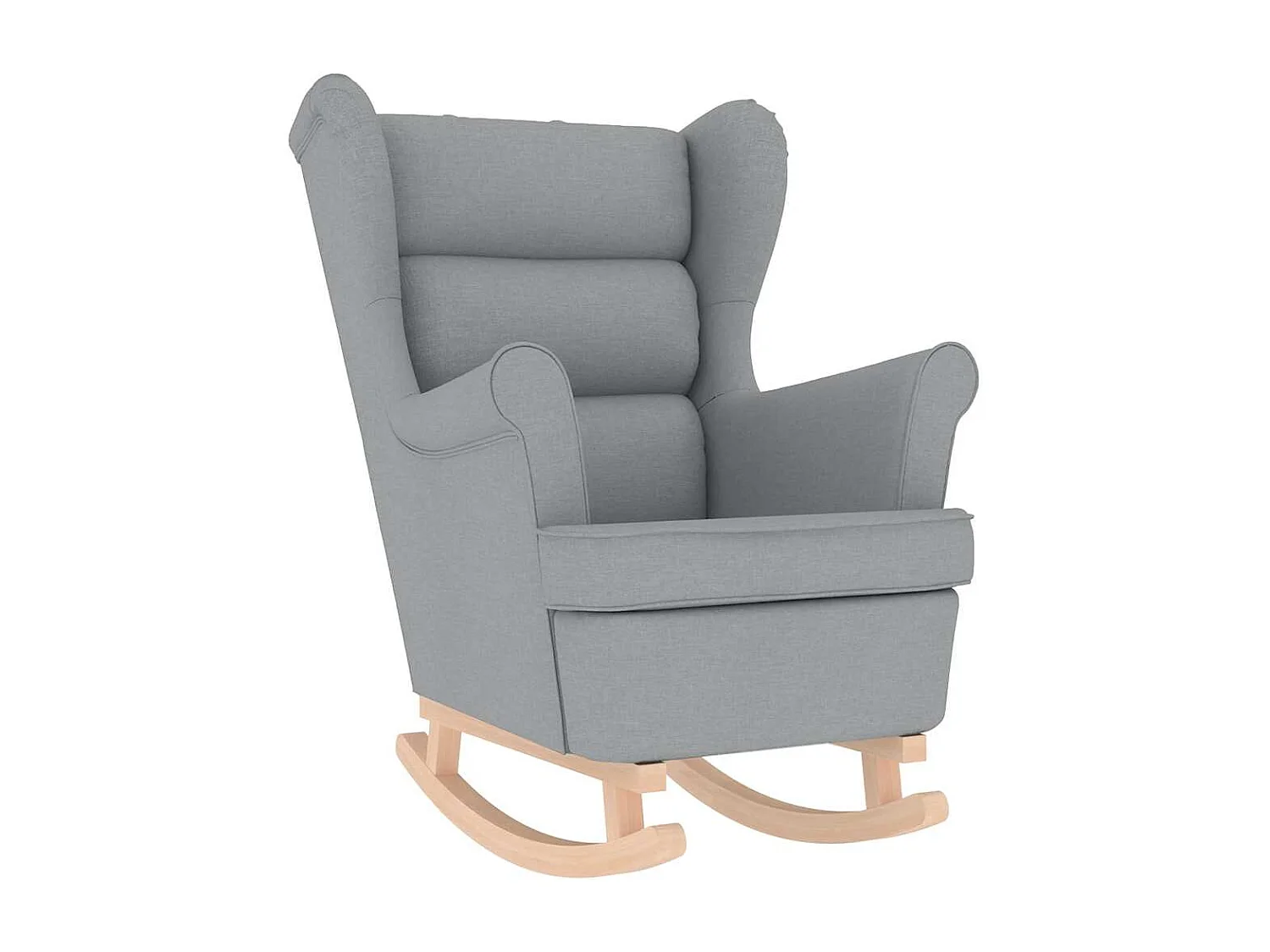 Fauteuil Salon-Chaise de relax-Fauteuil à Bascule gris clair 74x90x102 cm tissu SHL3320
