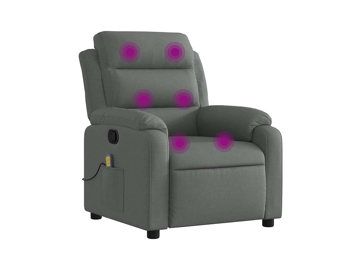 Fauteuil inclinable-Chaise de relax-Fauteuil de Massage Gris foncé Tissu SHL3390