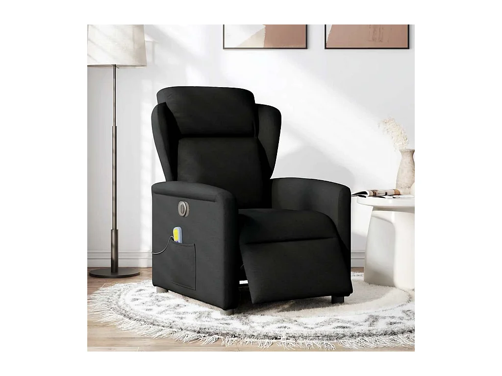 Fauteuil inclinable électrique-Fauteuil de massage de Salon Noir Tissu SHL1232