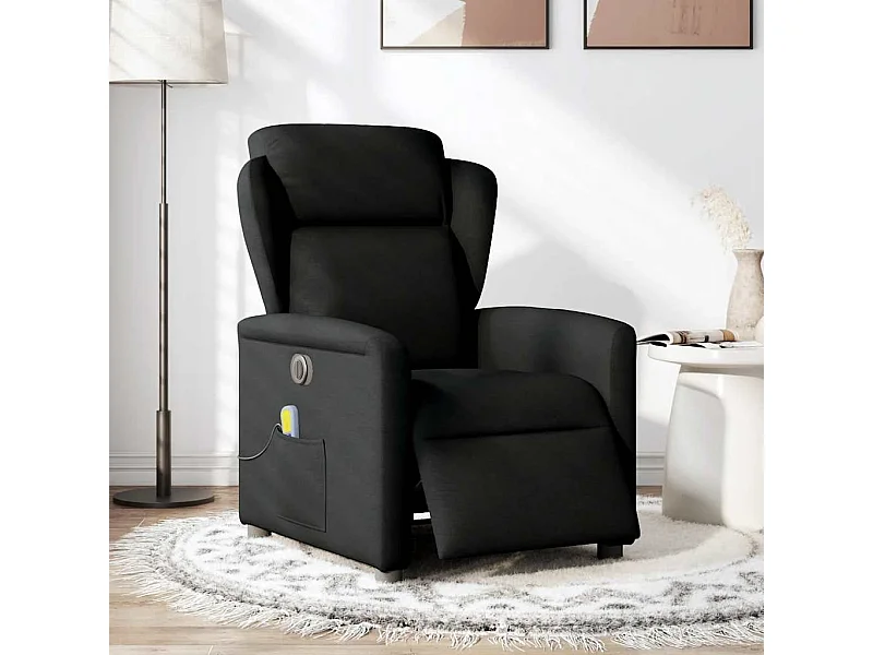 Fauteuil inclinable électrique-Fauteuil de massage de Salon Noir Tissu SHL1232