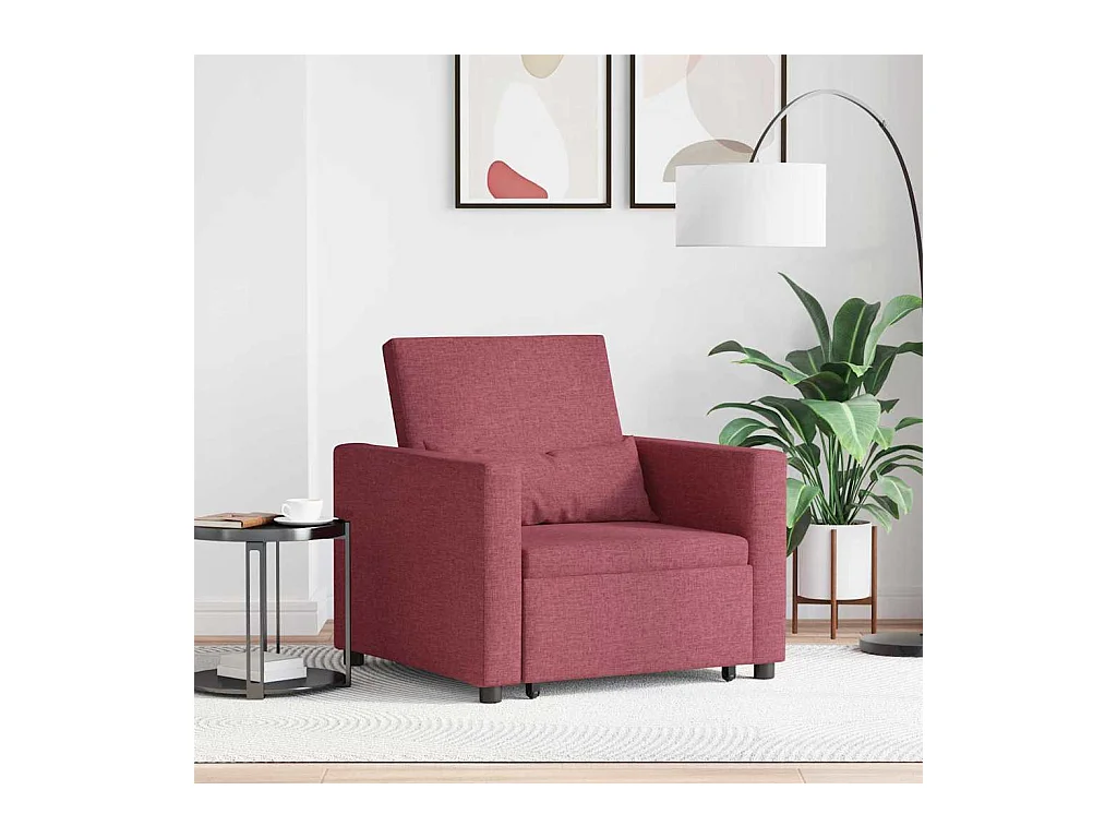 Sofá Cama Individual Rojo vino tinto 90x165x87 cm tela SHL5832