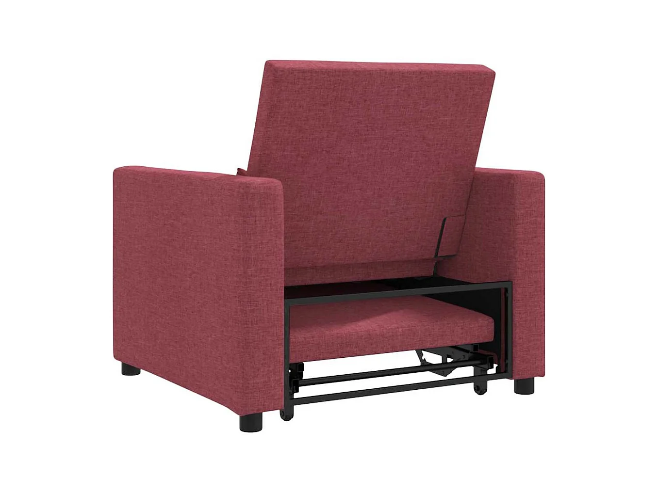 Sofá Cama Individual Rojo vino tinto 90x165x87 cm tela SHL5832