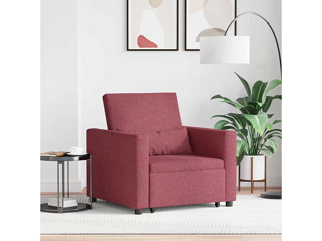 Fauteuil Salon-Chaise de relax-Chaise de Canapé Rouge bordeaux 90x165x87 cm tissu SHL2542