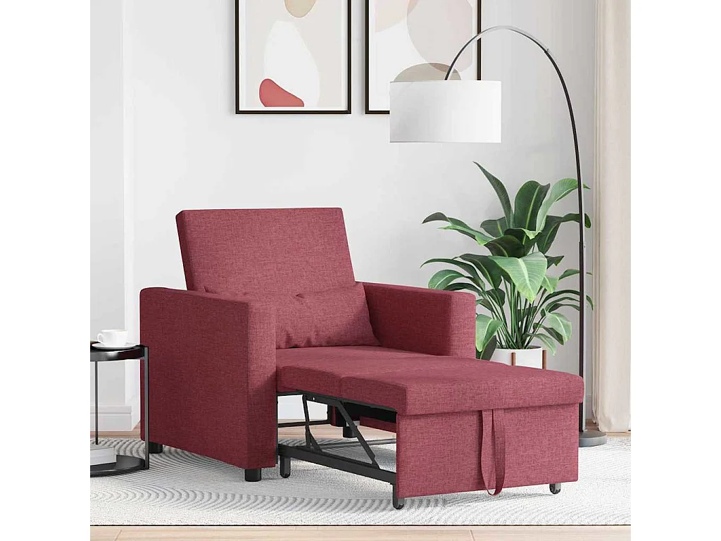 Fauteuil Salon-Chaise de relax-Chaise de Canapé Rouge bordeaux 90x165x87 cm tissu SHL2542