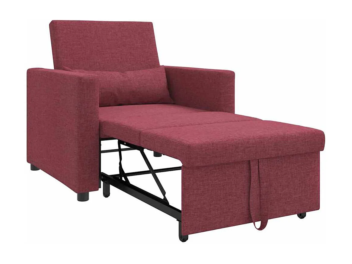 Fauteuil Salon-Chaise de relax-Chaise de Canapé Rouge bordeaux 90x165x87 cm tissu SHL2542