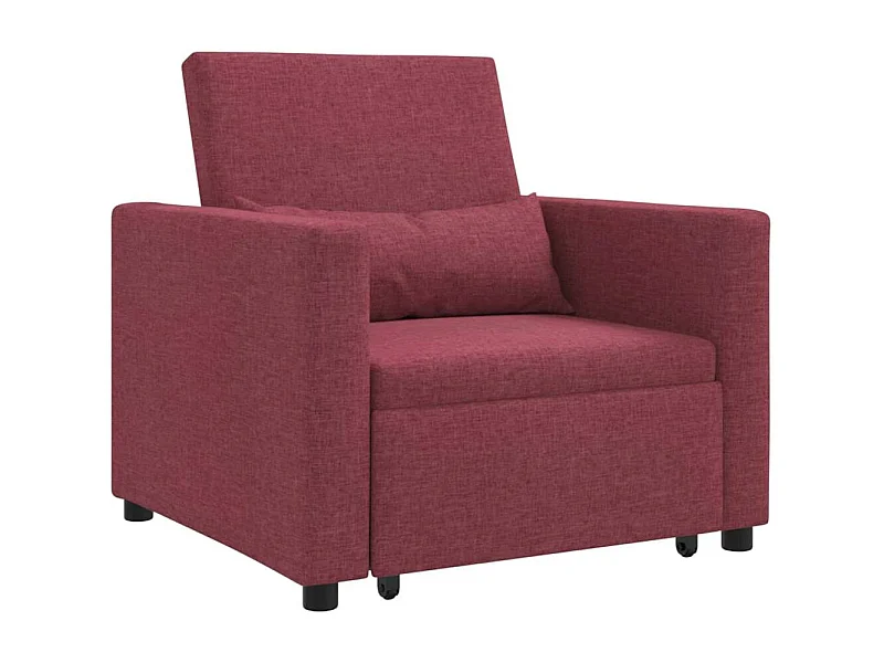 Fauteuil Salon-Chaise de relax-Chaise de Canapé Rouge bordeaux 90x165x87 cm tissu SHL2542
