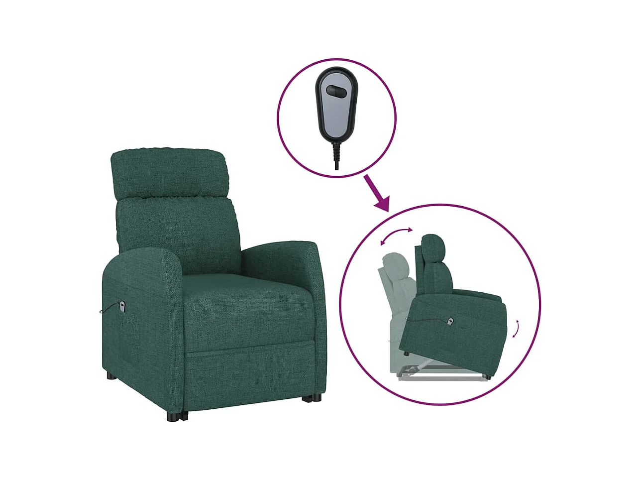 Fauteuil salon-Chaise d'appoint-Fauteuil Vert foncé Tissu SHL3357