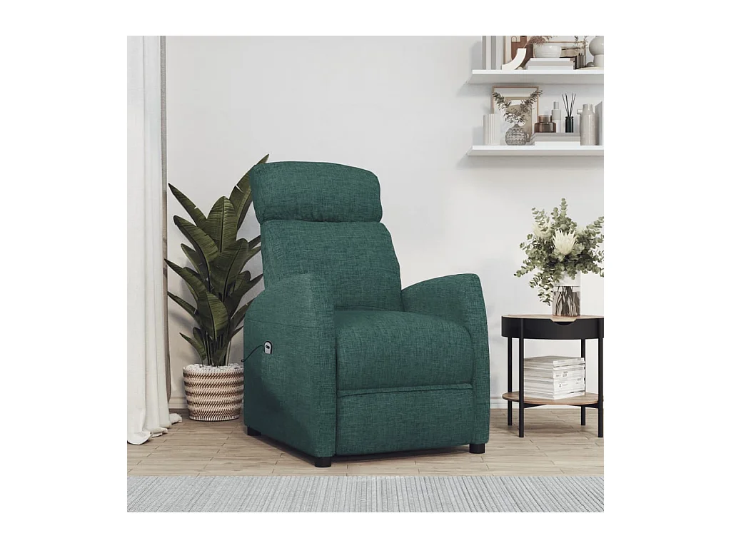 Silla de relax | Sillón elevable tela verde oscuro SHL6556