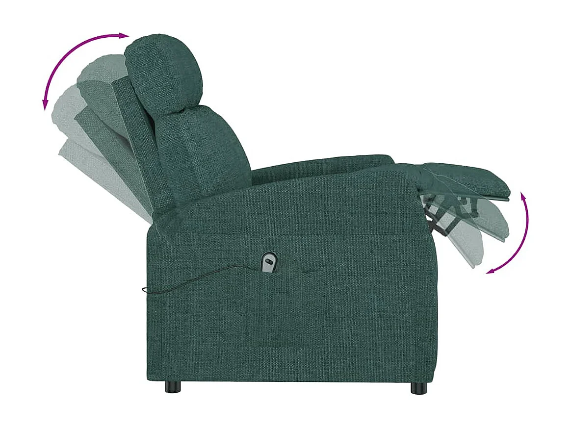 Silla de relax | Sillón elevable tela verde oscuro SHL6556