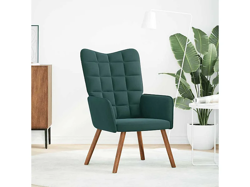 Sillón de relax | Silla de relax de terciopelo verde oscuro SHL4764