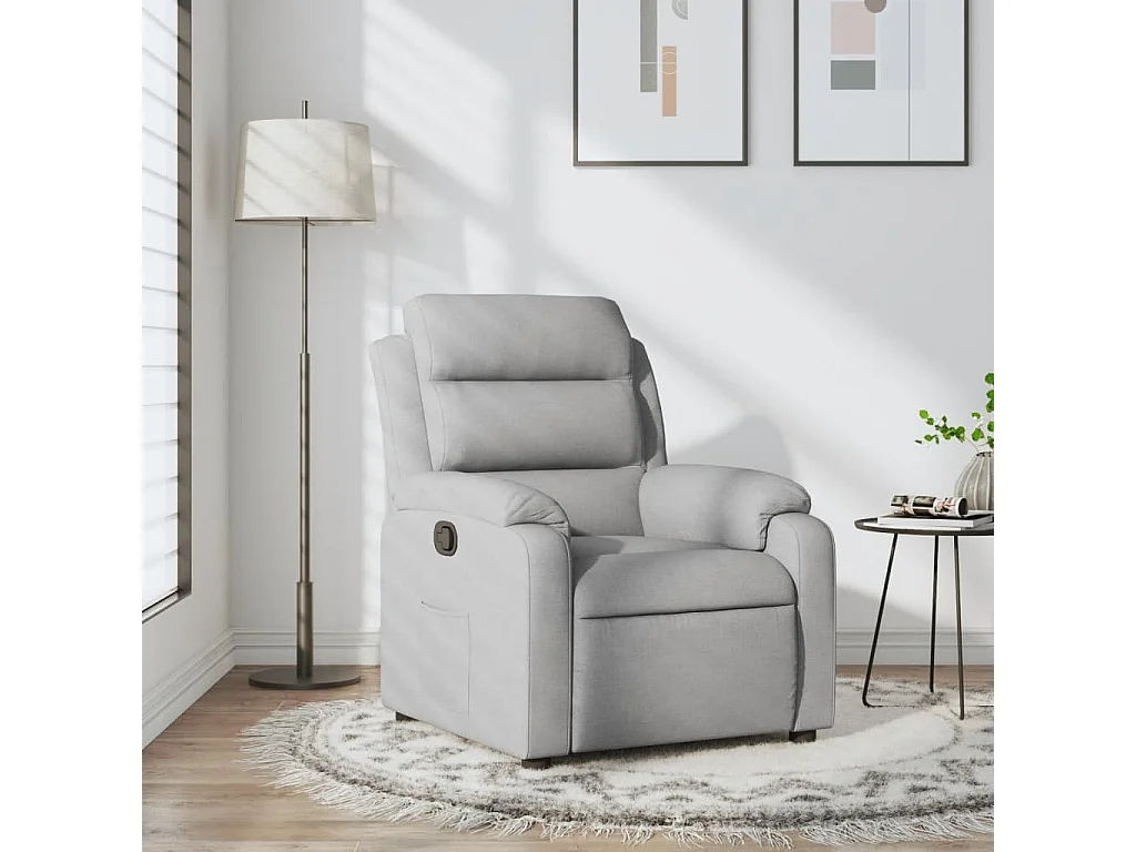 Relaxsessel | Lounge Sessel für Wohnzimmer Hellgrau Stoff SHL26105