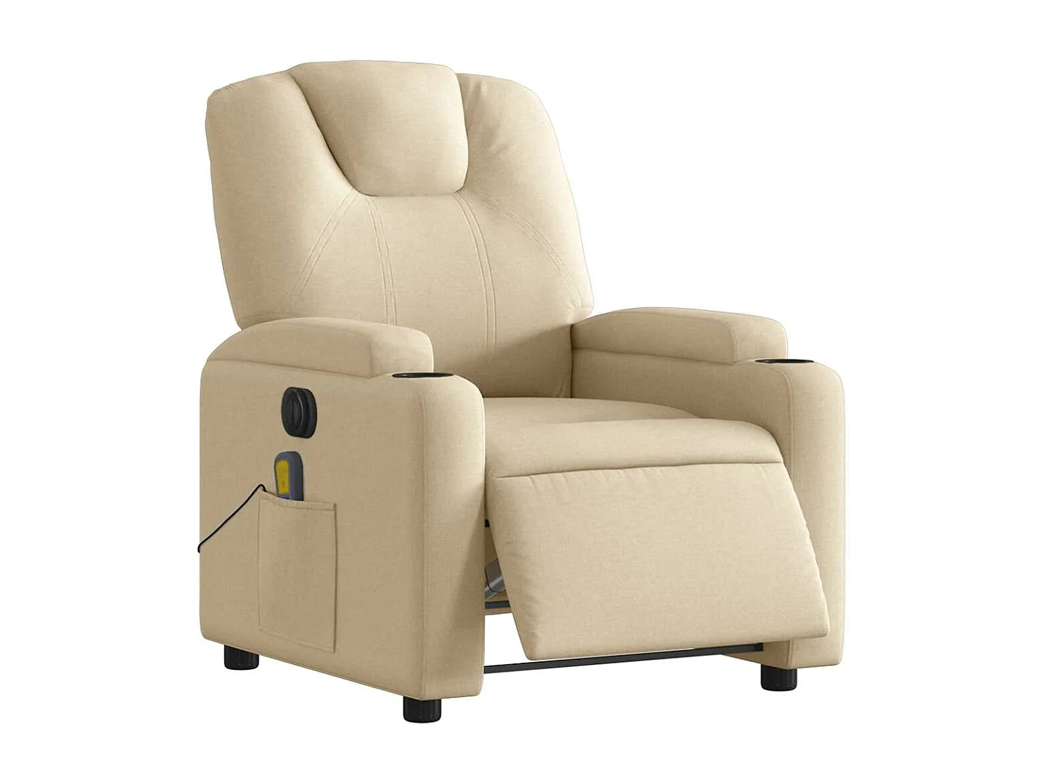 Fauteuil inclinable électrique-Chaise-Fauteuil de Massage crème tissu SHL4703