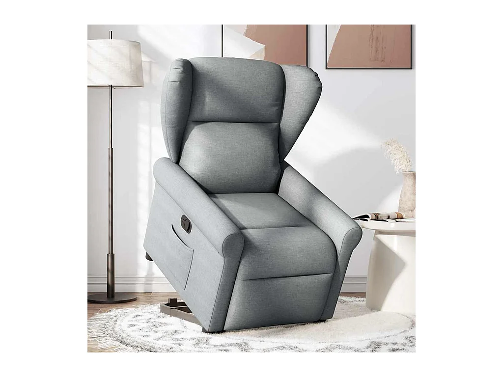 Sillón de relax | Silla | Sillón reclinable elevable de tela gris claro SHL5900