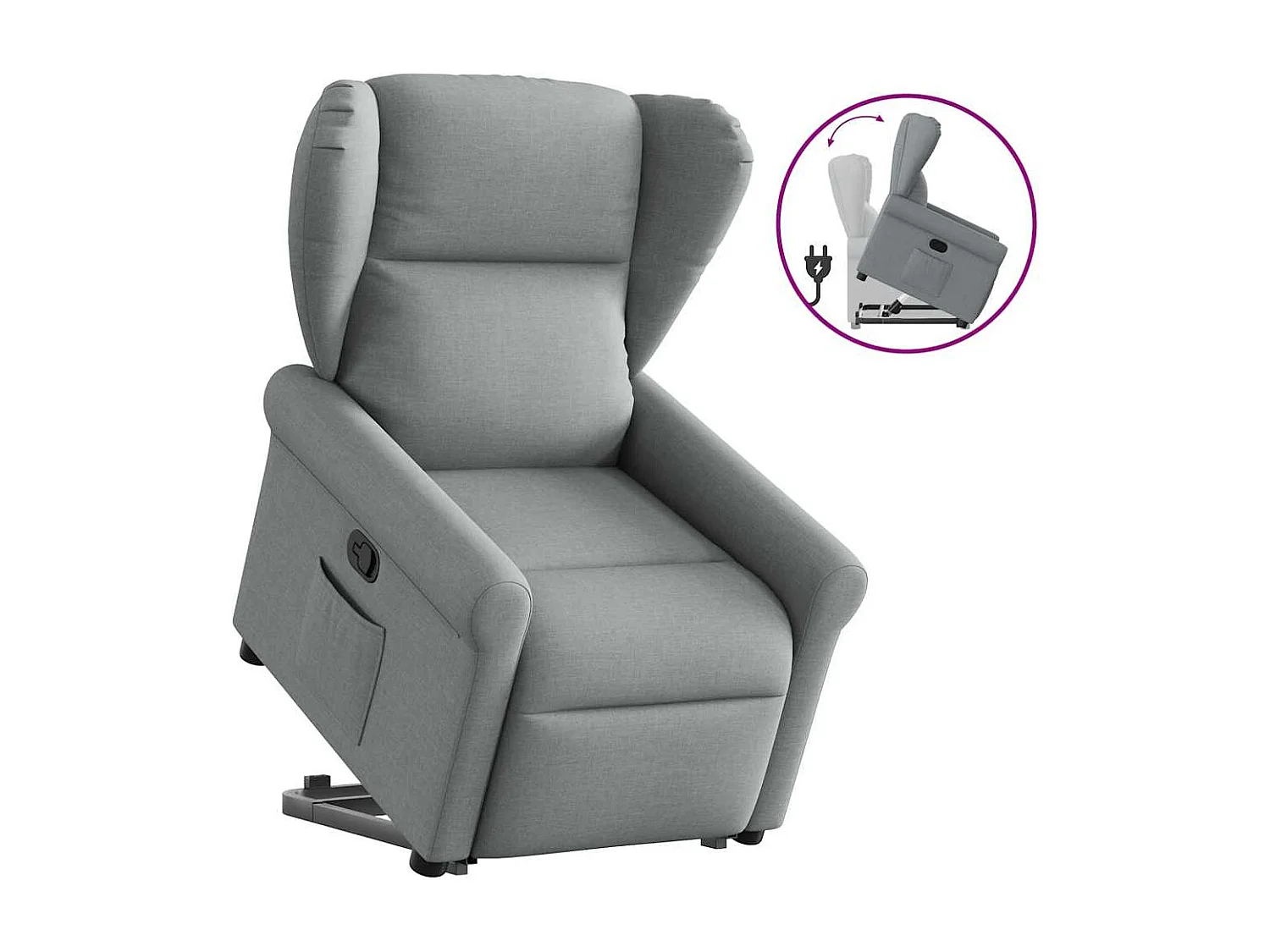 Fauteuil inclinable-Chaise de relax-Fauteuil TV Gris clair Tissu SHL3275