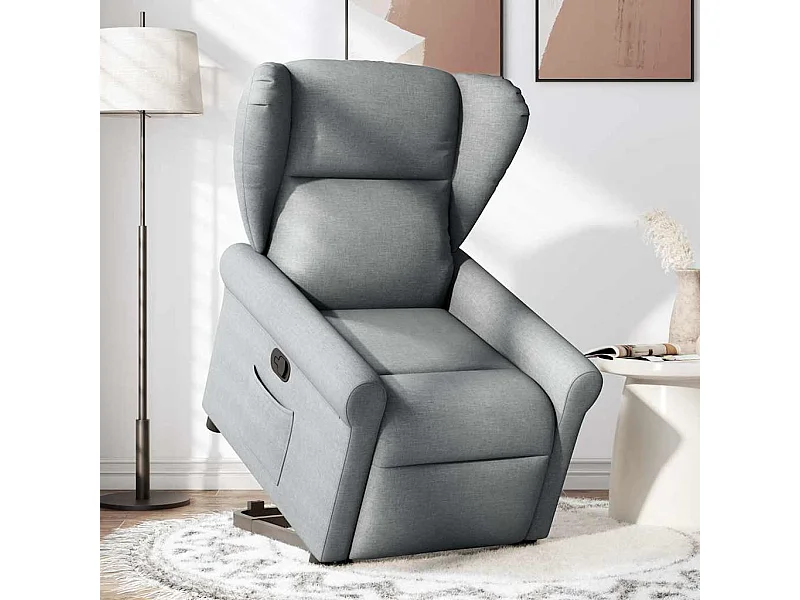 Fauteuil inclinable-Chaise de relax-Fauteuil TV Gris clair Tissu SHL3275