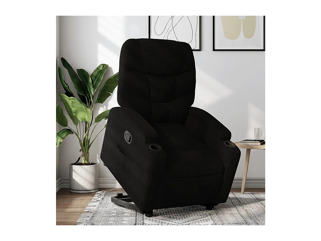 Sillón de relax | Silla | Sillón reclinable elevable tela negro SHL3896