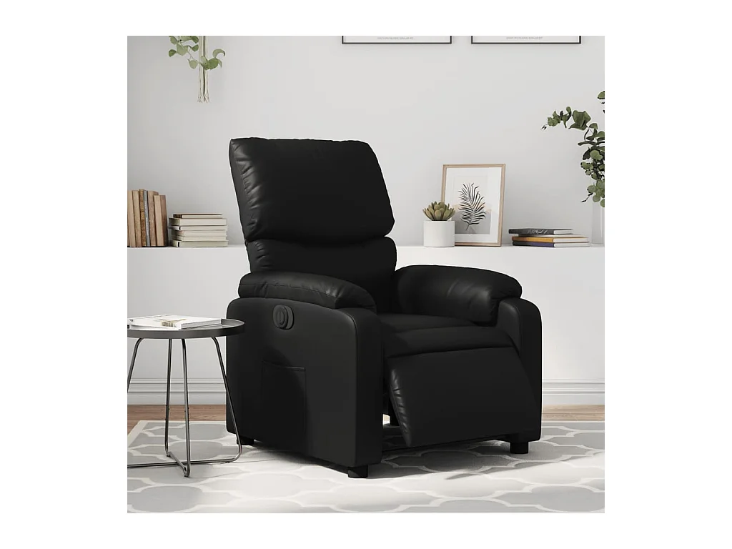 Sillón de relax | Silla | Sillón reclinable eléctrico de cuero sintético negro SHL3993