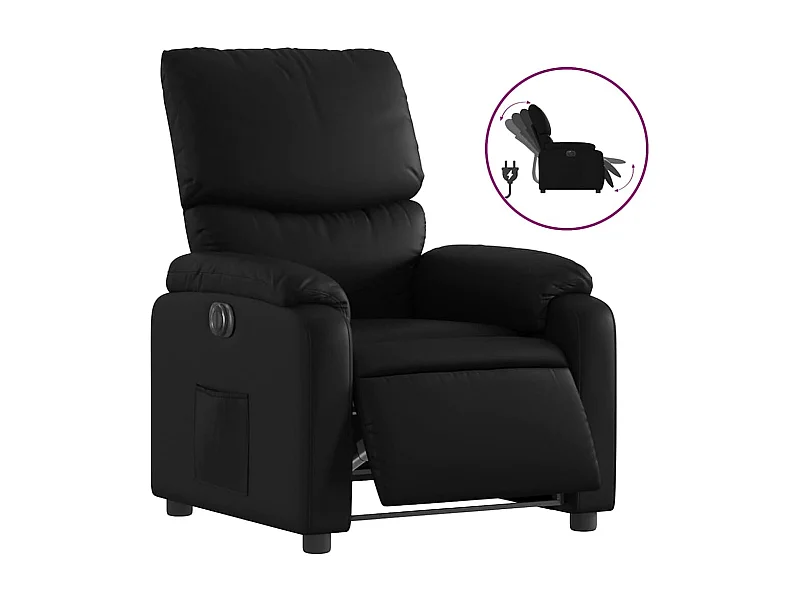 Relaxsessel Elektrisch | Lounge Sessel indoor Schwarz Kunstleder SHL87297