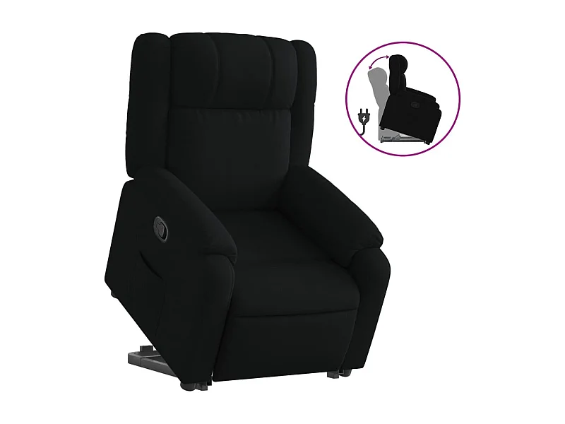 Sillón de relax | Silla | Sillón reclinable elevable tela negro SHL3706