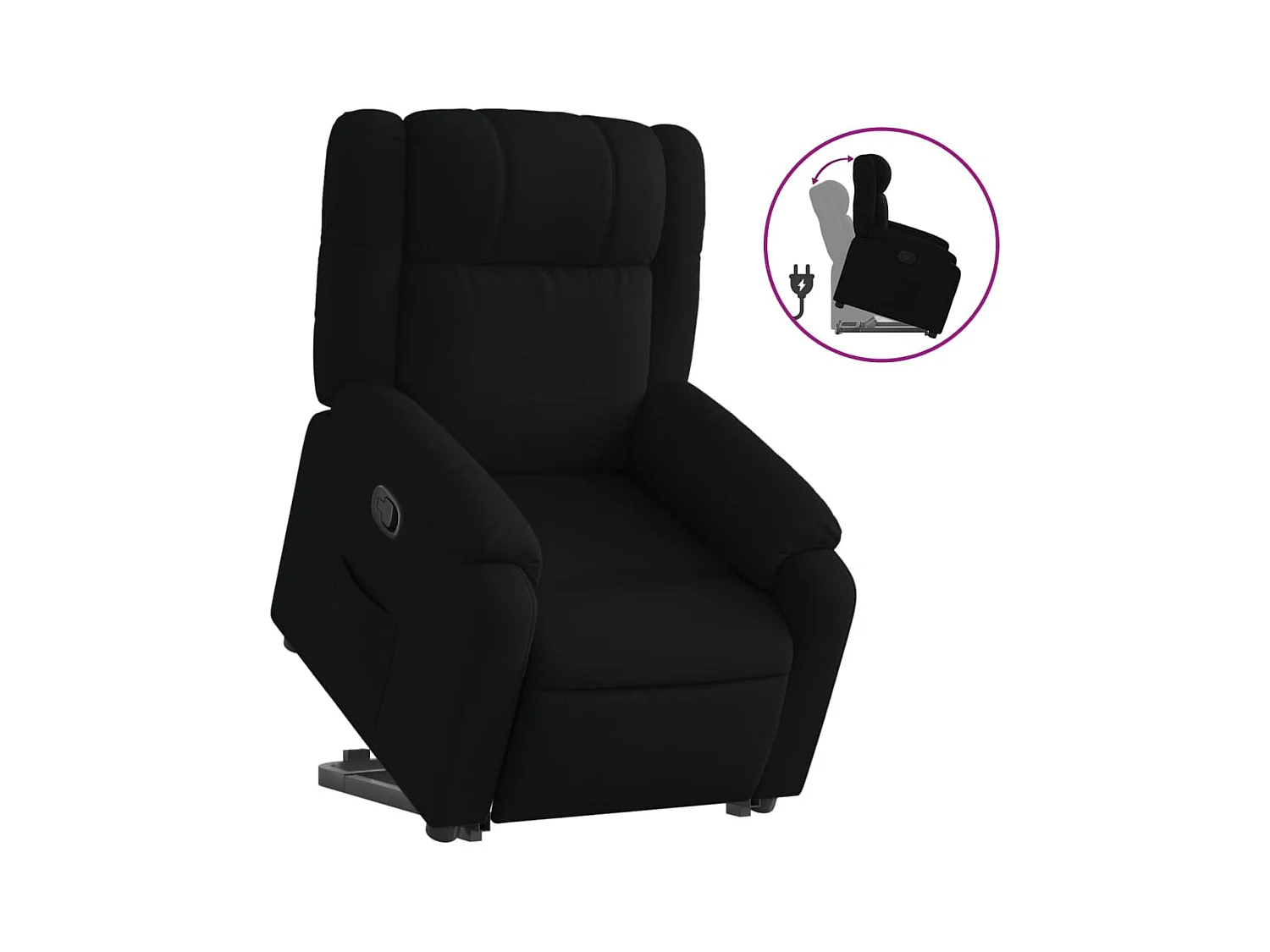 Sillón de relax | Silla | Sillón reclinable elevable tela negro SHL3706