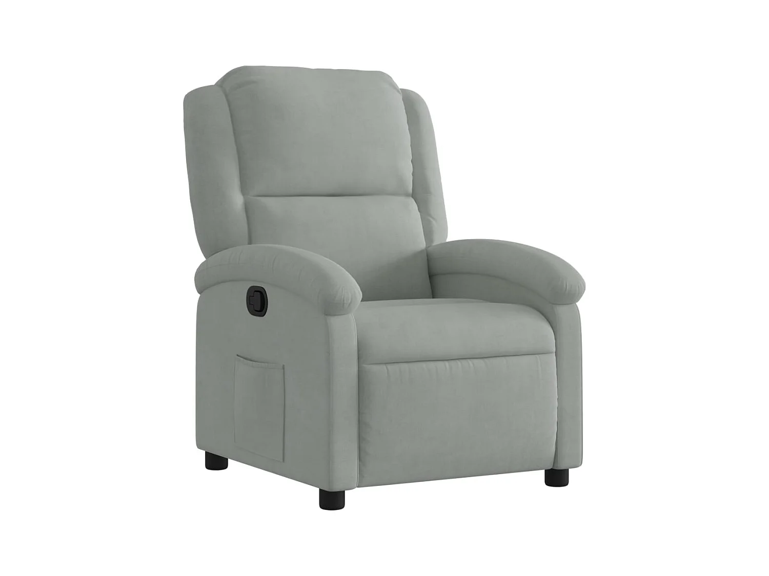 Fauteuil inclinable-Fauteuil salon gris clair velours SHL3511