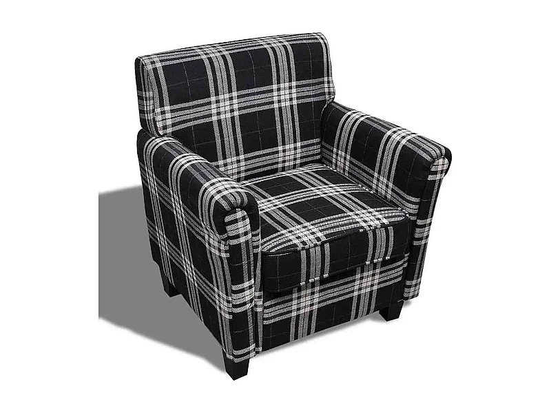 Sillón de salón | Silla Relax con cojín de tela negro SHL2445