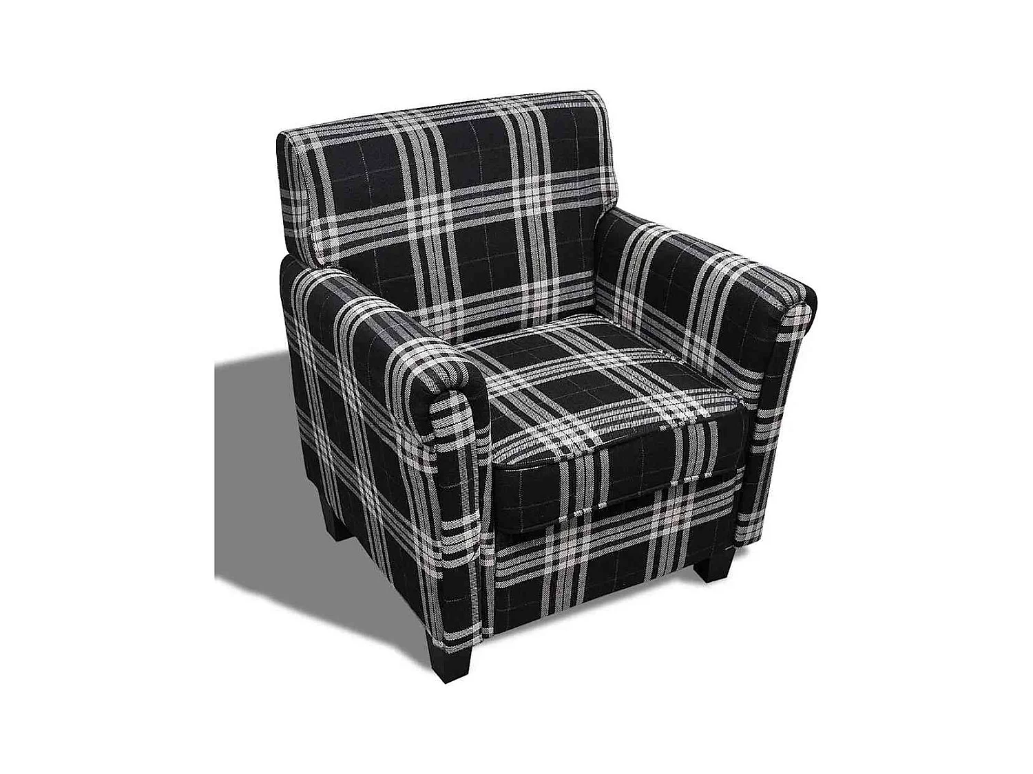 Fauteuil salon-Chaise de relax-Fauteuil avec coussin Noir Tissu SHL2745