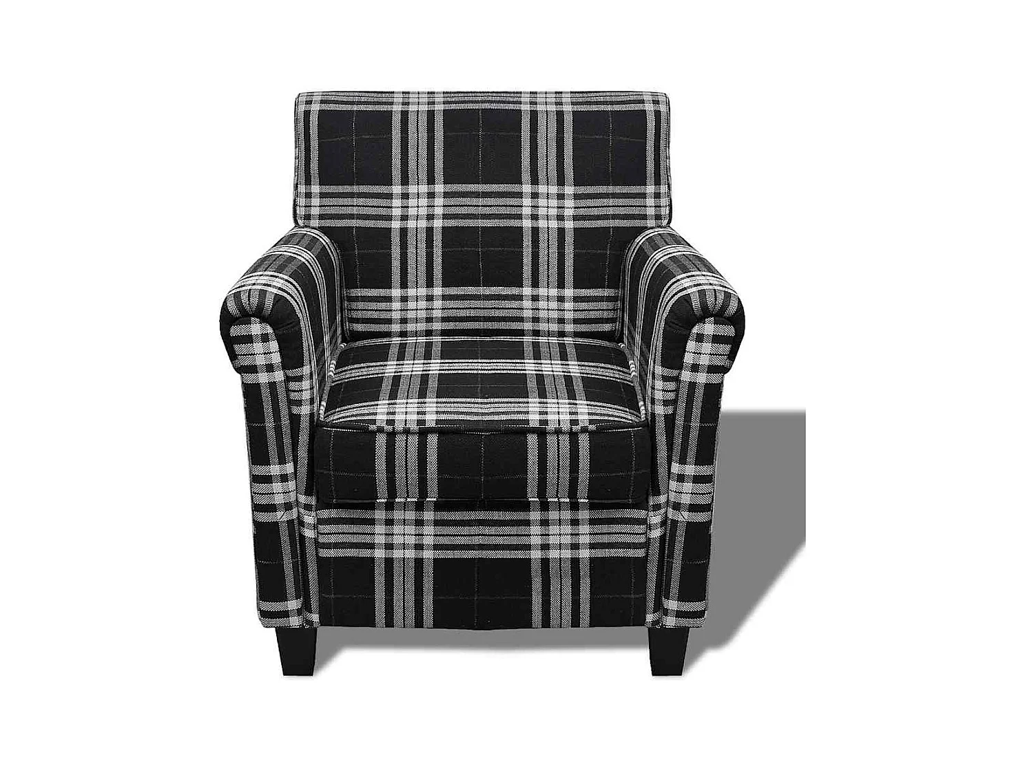 Sillón de salón | Silla Relax con cojín de tela negro SHL2445