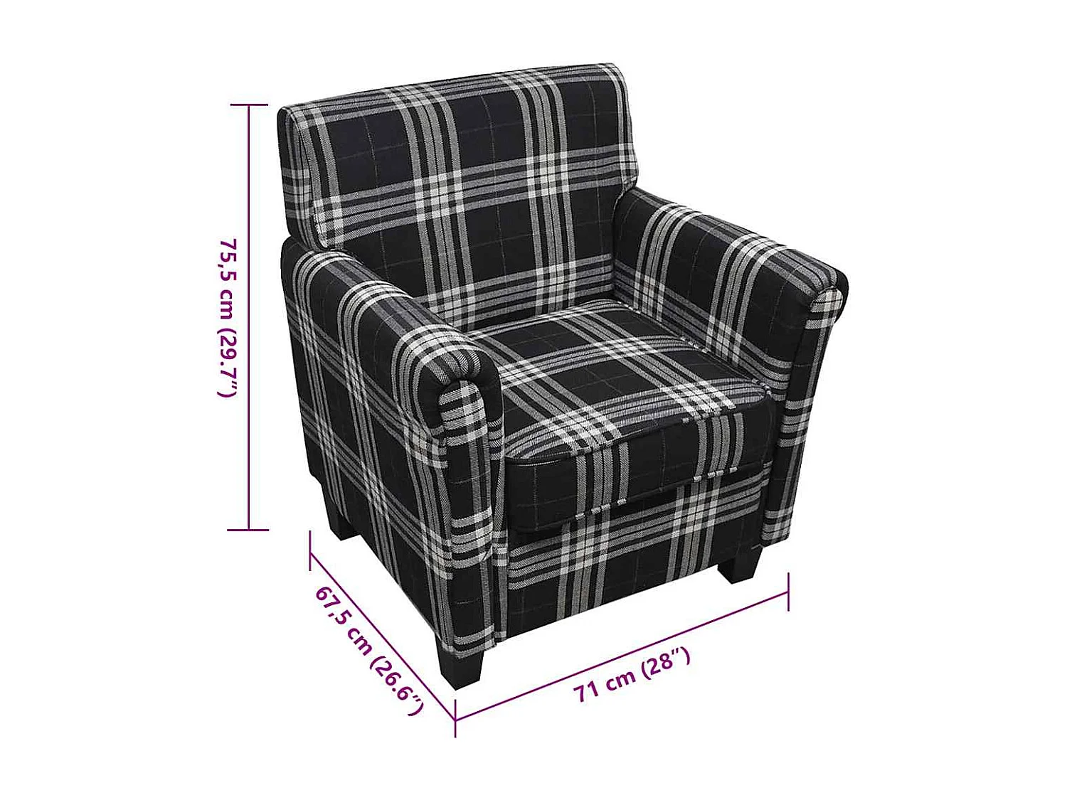 Relaxsessel | Lounge Sessel für Wohnzimmer mit Sitzpolster Schwarz Stoff SHL95047